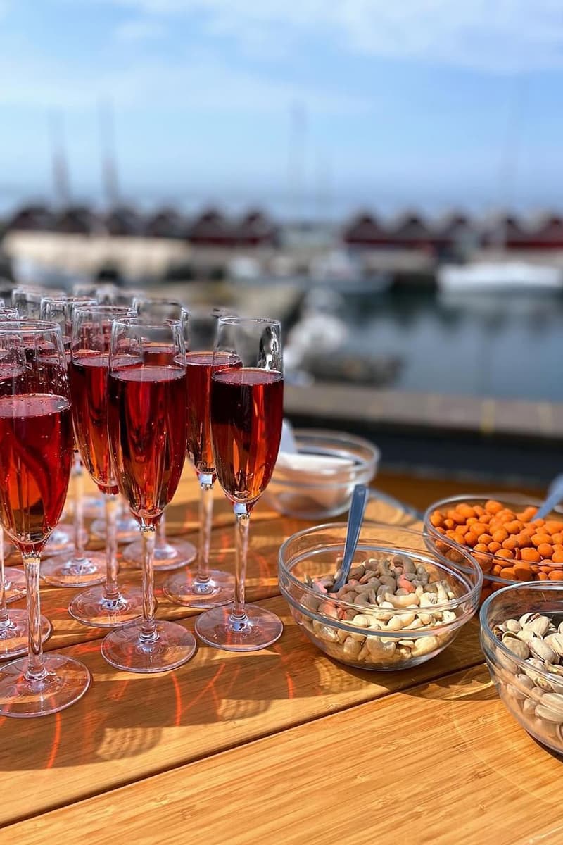 Welcome drinks on the terrace with a sea view