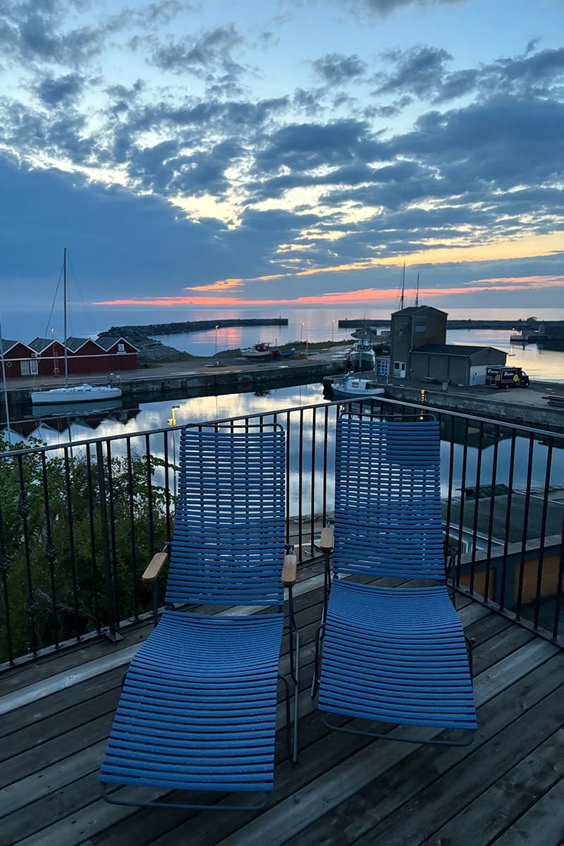 Event venue Bornholm  with evening views to the colorful sunset over the baltic sea